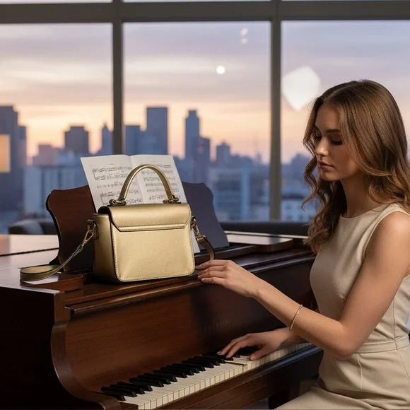 Le Miel piano purse in faux leather crossbody bag - Picture 2 of 4